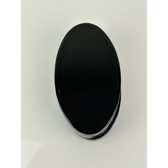 Vintage Green Teal Black Lacquer Oval Trinket Box Floral Pretty Home Decor Vanit - Picture 12 of 14